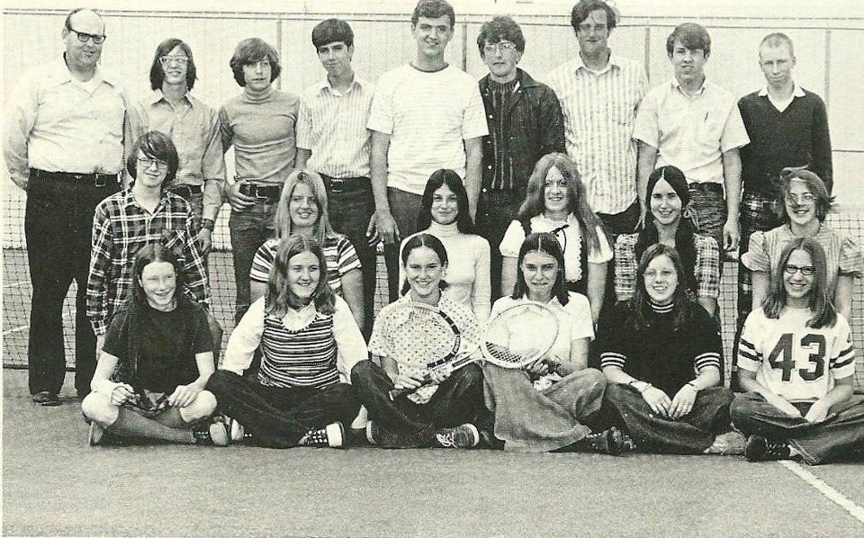 Steve as a teen. I’m in the top row center of this photo of the South Lewis High School Tennis Club from 1973. Photo: The Talon (South Lewis High School Yearbook)