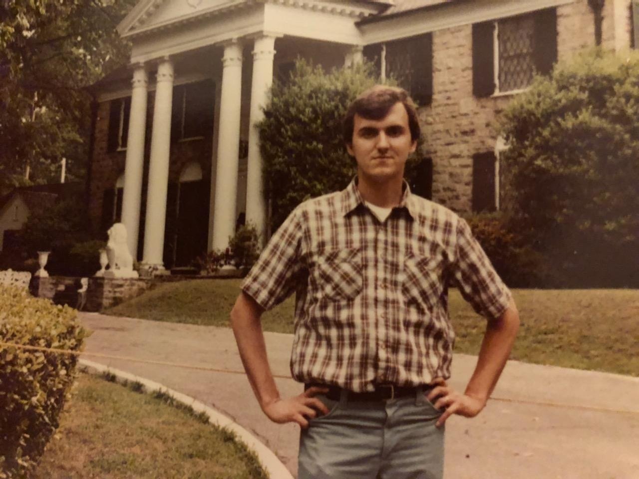 In front of Graceland, the home of the King of Rock-and-Roll Elvis Presley. Photo: Newvine Personal Collection