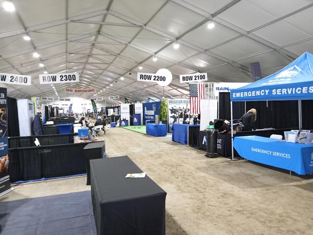  Inside one of the exhibition halls before the start of the World Ag Expo. Photo: Steve Newvine 