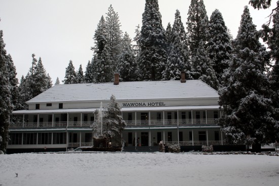 Fall Early Snow Wawona Hotel - Photo by Adam Blauert
