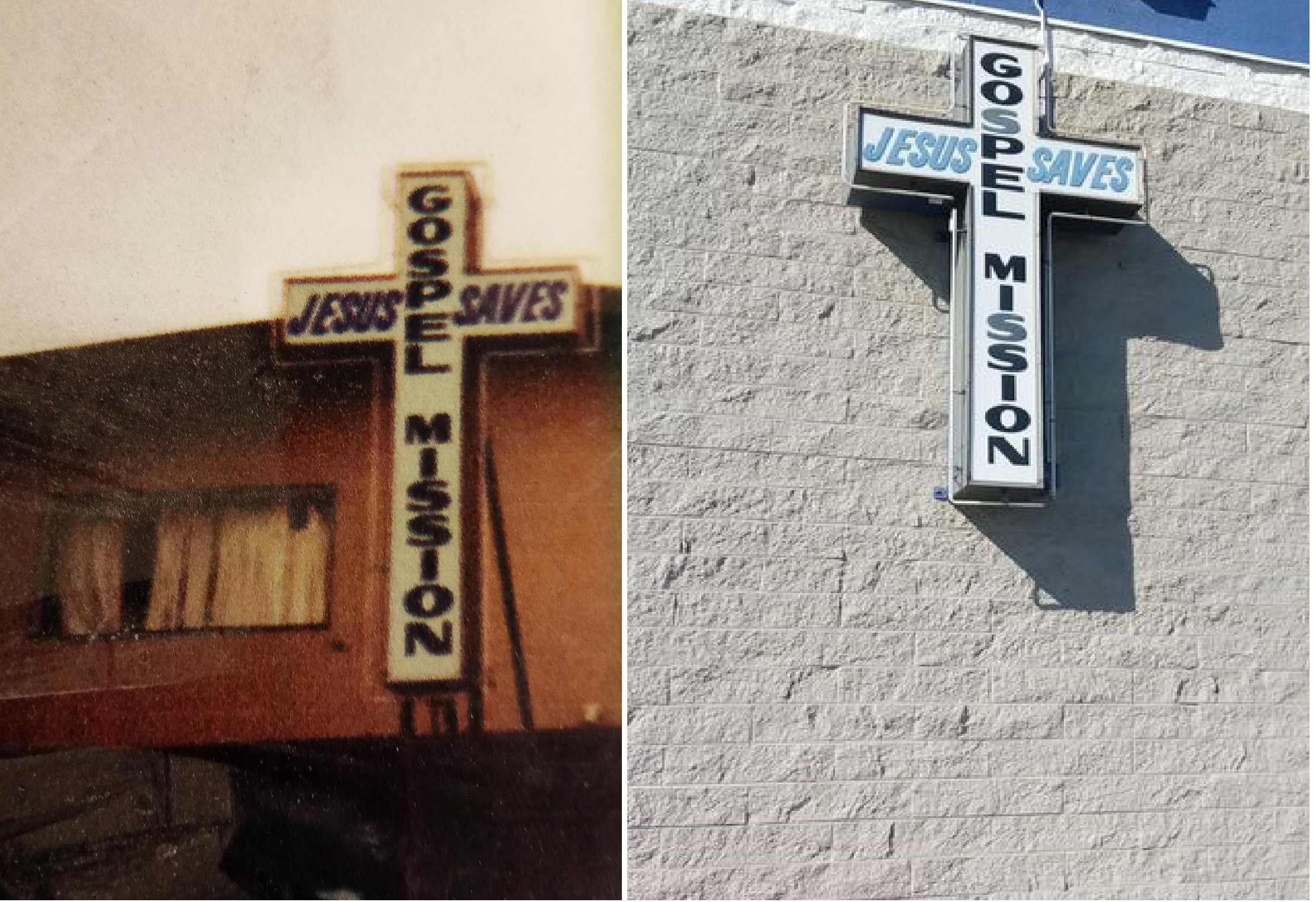  This cross sign has been in front of the Modesto Gospel Mission in many of the locations where the organization has been housed. It is now attached to the main building at 1400 Yosemite Avenue in the City.   