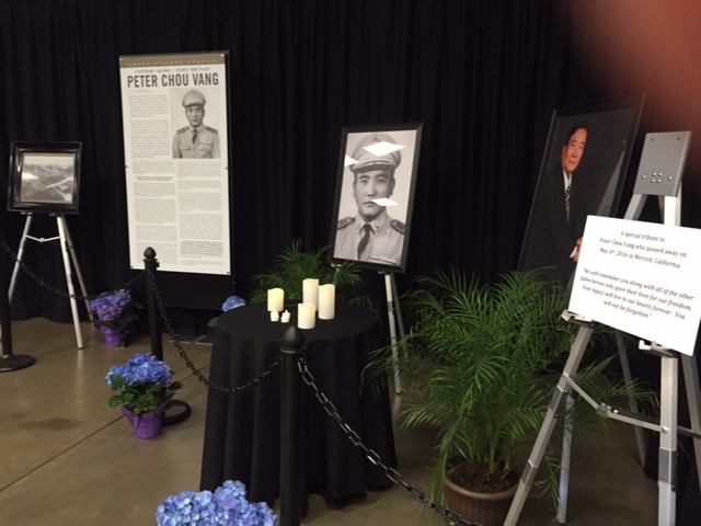  Portion of the Hmong Story 40 exhibit honoring the life of Peter Chou Vang of Merced.  Photo by Steve Newvine 