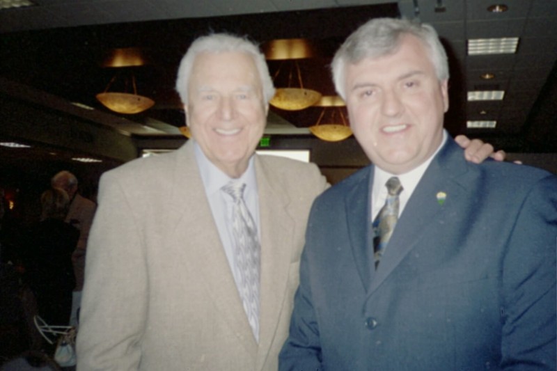  Saturday Night Live announcer Don Pardo and Steve Newvine.  Photo:  Newvine Personal Collection 