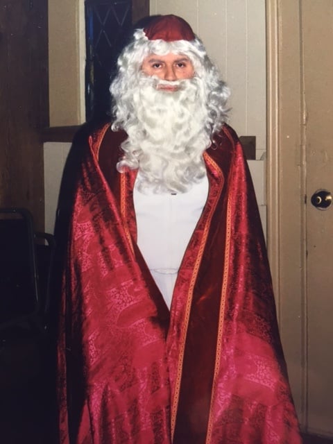 St. Nicholas prepares for his visit at St. Agnes Church in Avon, NY. Photo: Newvine Family Collection.