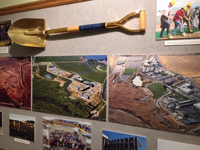 Icons from the construction of the first buildings at the UC Merced campus. Photo by Steve Newvine