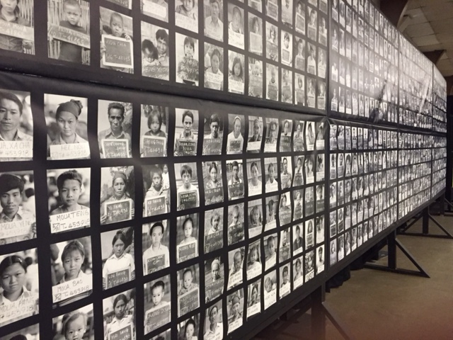   A wall full of individual Hmong community members seen near the beginning of the Hmongstory 40 exhibit at the Merced County Fairgrounds.  Photo by Steve Newvine 