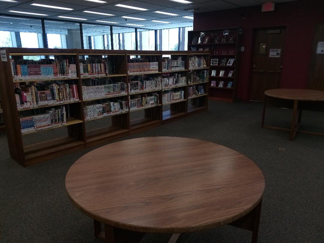 You won’t find many chairs in the County libraries thanks to COVID rules. Photo- Steve Newvine