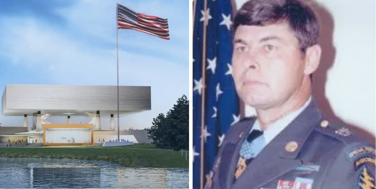  The recently opened Medal of Honor Museum in Arlington, Texas. (R) Sergeant Jon Cavaiani. Photos from MOHM.org  