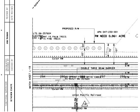 There is currently no artist's conception of the new display of palms and pines. This is the road architecture plan from Caltrans showing where the new trees will be placed.