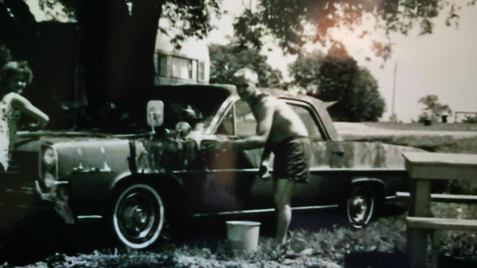  My sister and dad were washing the Star Chief during one of my family’s summer camping trips in northern New York.  Photo:  Newvine Personal Collection 