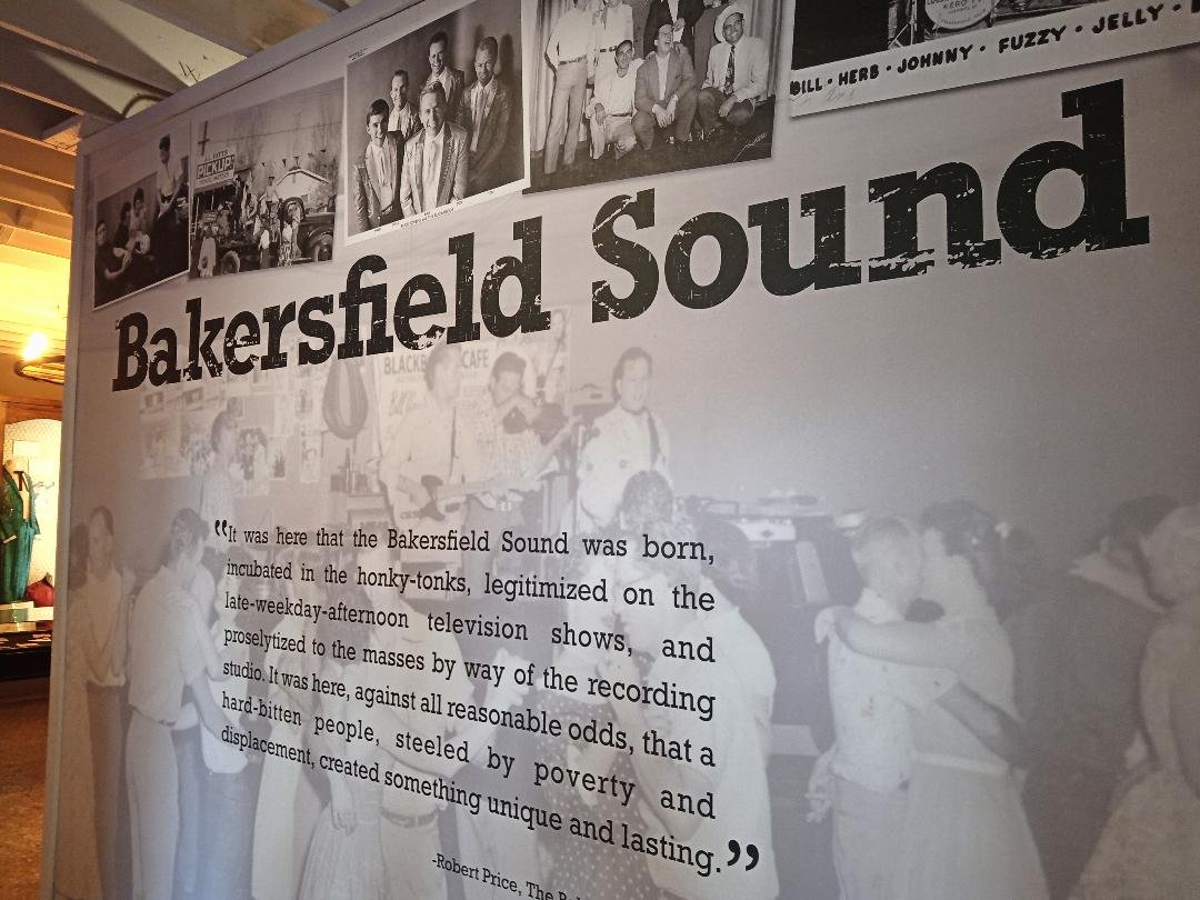   This wall display welcomes visitors to the Kern County Museum’s Bakersfield Sound exhibit. Photo: Steve Newvine 