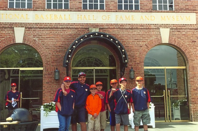 The Titans Elite outside the National Baseball Hall of Fame in Cooperstown.  Photo by Titans Elite