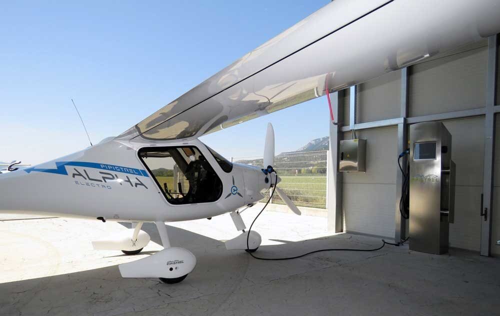 A two-seater all-electric airplane that is part of a four plane fleet being used to demonstrate the feasibility of all-electric aircraft propulsion. The planes are based at Fresno Chandler Executive Airport. Photo: NewVisionAviation.org 