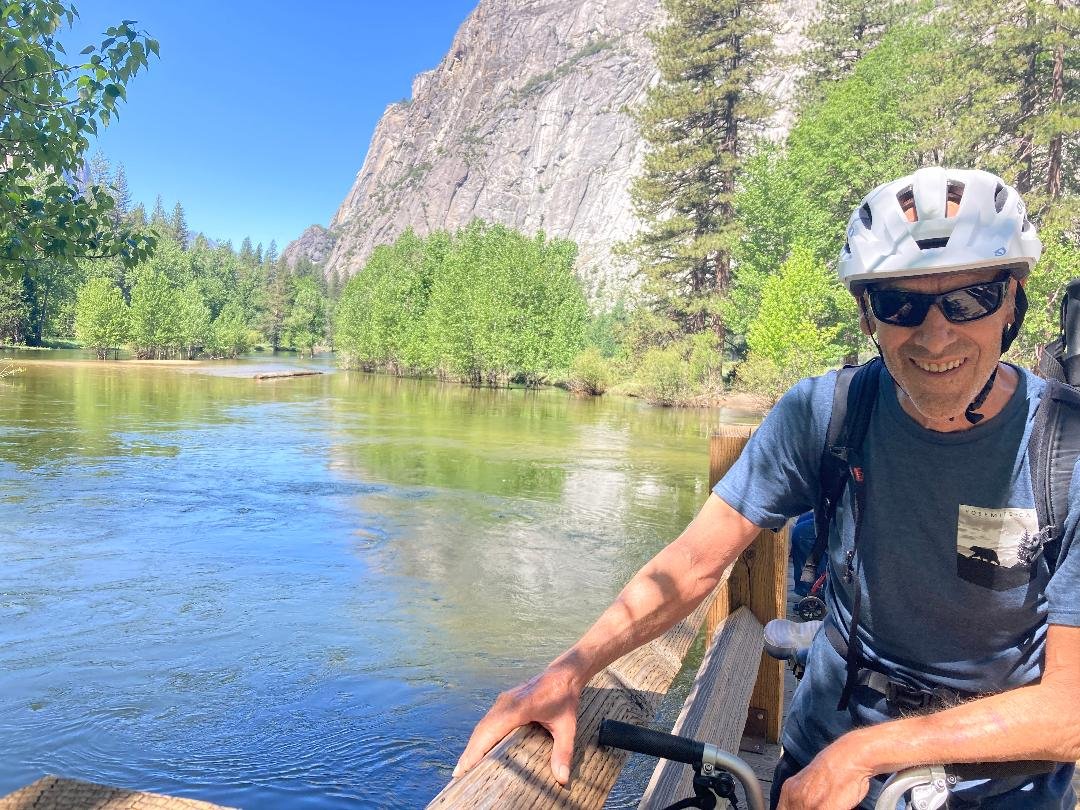  Russ Sunn in front of a pristine view inside Yosemite Park. Photo: Russ and Paula Sunn. 